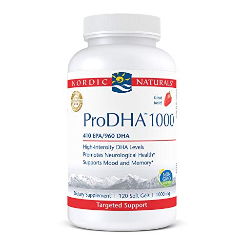 ProDHA 1000, Strawberry - 120 Soft Gels - 1660 mg Omega-3 - High-Intensity DHA Formula for Neurological Health, Mood & Memory - Non-GMO - 60 Servings
