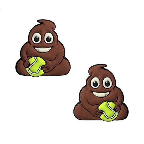 Cute Turd Tennis Dampener Emoji Style Racket Shock Absorber 2-Pack