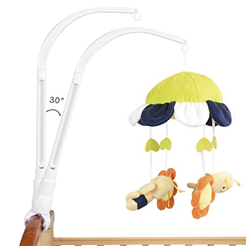 23 INCHES Crib Mobile arm White, Adjusting The Claw Width of Mobile Hanger ,Mobile arm for Crib,DIY Toy Decoration Baby Mobile ,Nursery Mobile arm
