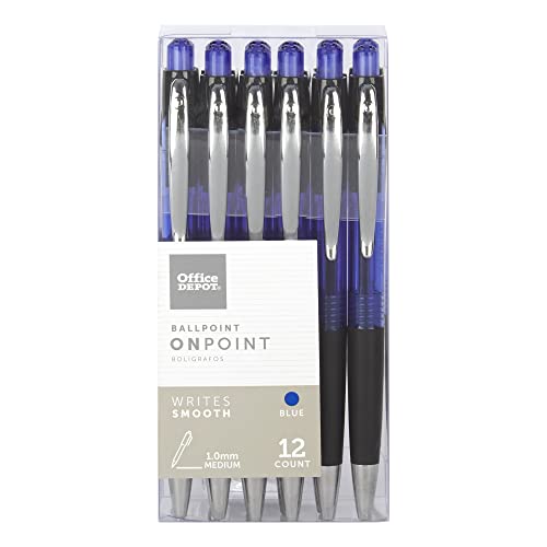 Soft-Grip Retractable Ballpoint Pens, Medium Point, 1.0 mm, Blue Barrel, Blue Ink, Pack Of 12