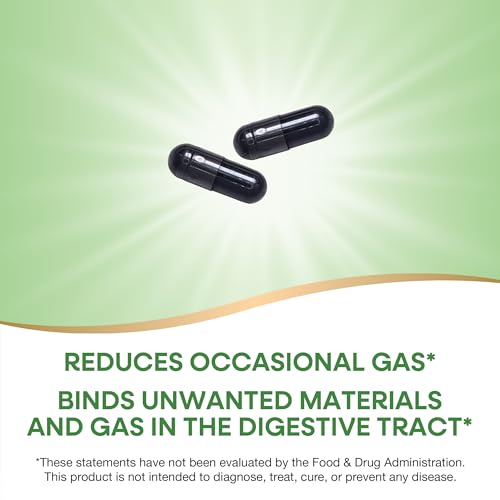 Nature&#39;s Way Activated Charcoal, Binds Unwanted Materials and Gas in the Digestive Tract*, 560 mg per 2-Capsule Serving, 100 Capsules (Packaging May Vary)