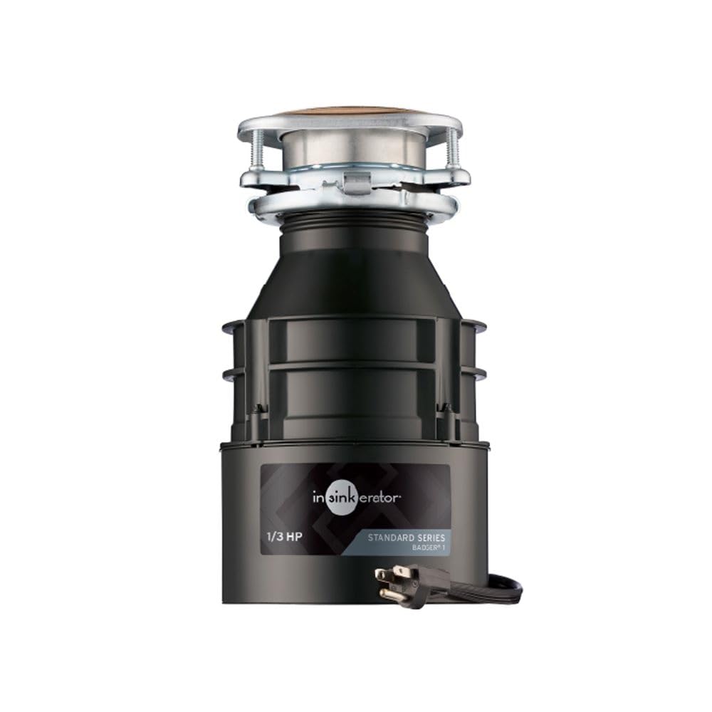 Insinkerator BADGER1CORD Household Food Waste Disposer with Cord, 1/3 Horsepower, Grey