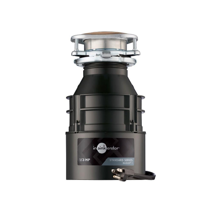 Insinkerator BADGER1CORD Household Food Waste Disposer with Cord, 1/3 Horsepower, Grey