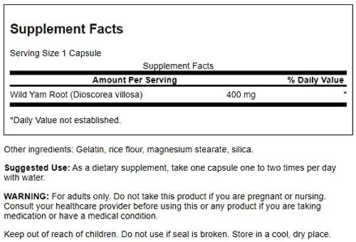 Swanson Full Spectrum Wild Yam 400 Milligrams 60 Capsul
