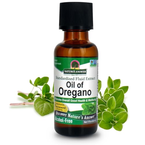 Nature&#39;s Answer Oil of Oregano Leaf 1oz Extract | 7mg of Carvacol | Supports Digestive Function | Promotes Overal Wellness | Gluten &amp; Alcohol-Free | Single Count