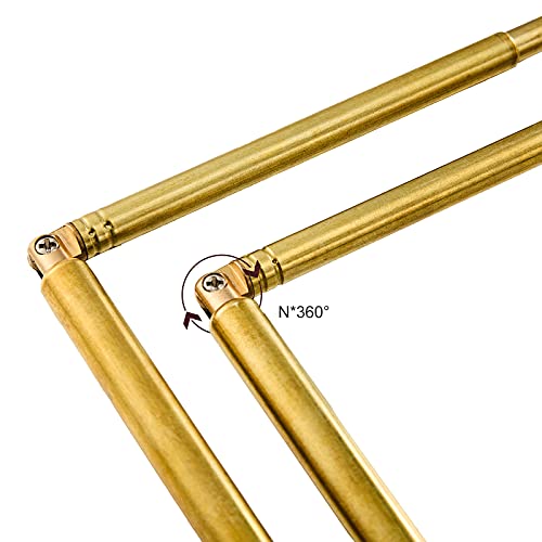 3 Pieces Divining Rods Copper and Dowsing Pendulum for Ghost Hunting, Energy Healing, Divining Water includes 2 Retractable Divining Rods with Copper Handle and 1 Pendulum Pendant(Gold)