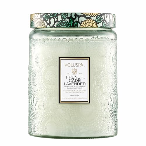 French Cade Lavender Candle, 18 oz, Coconut Wax Blend, Scented Candles for Home, 100 Hour Burn Time, Candle Jars