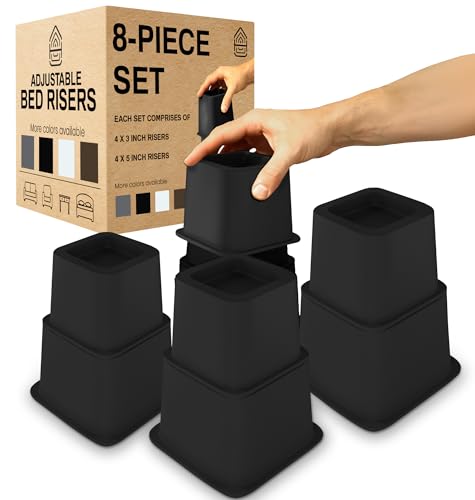 Home Intuition Heavy Duty Adjustable Bed Risers Furnitu