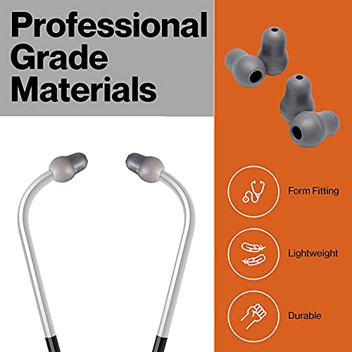 Silicone Ear Tips Earplug Replacement for Littmann Stethoscopes - Comfortable Fit Littman Ear Tips Replacement,Stethoscope Ear Pieces,Cardiology IV Parts &amp; Littmann Stethoscope Parts (Grey)