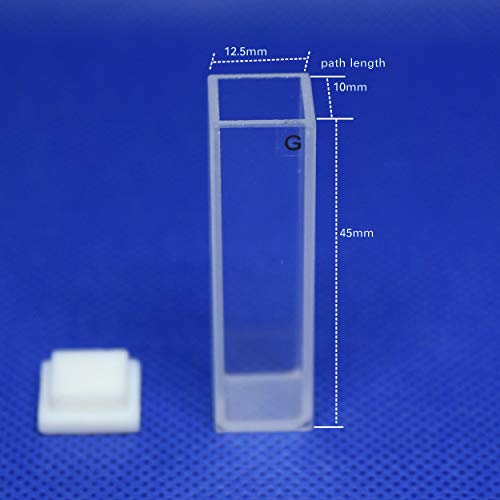 Standard Glass Cuvette for (4pcs) Spectrophotometer Glass cuvettes Cells 10mm pathlegnth, 3.5ml; 2 Clear Sides, 340-2500 nm Open top with Lid