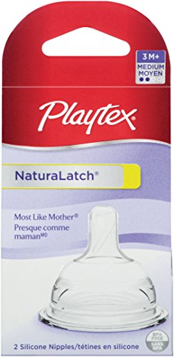 Playtex NaturaLatchNipple, Medium Flow, 2-Count