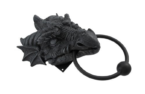 Gothic Dragon Door Knocker Cast Iron Finish