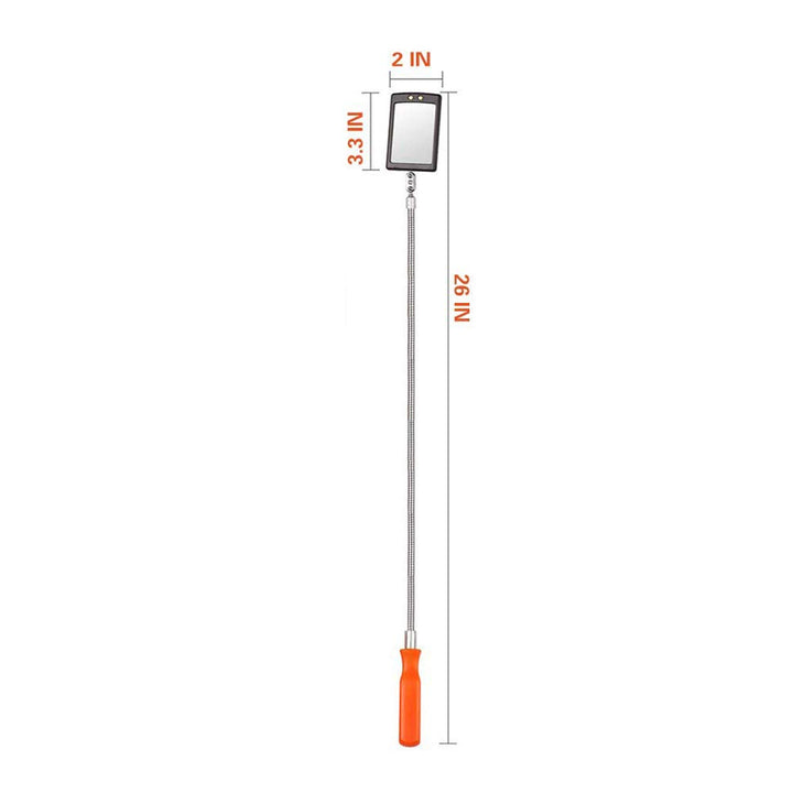 Inspection Mirror Flexible Inspection Mirror 360 Rotation with 2 LED Lighted Flexible Inspection Mirror Swivel for Automotive and Shower Use Mirror on a Stick
