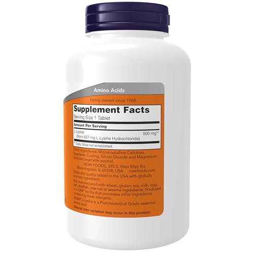 NOW Supplements, L-Lysine (L-Lysine Hydrochloride) 500 