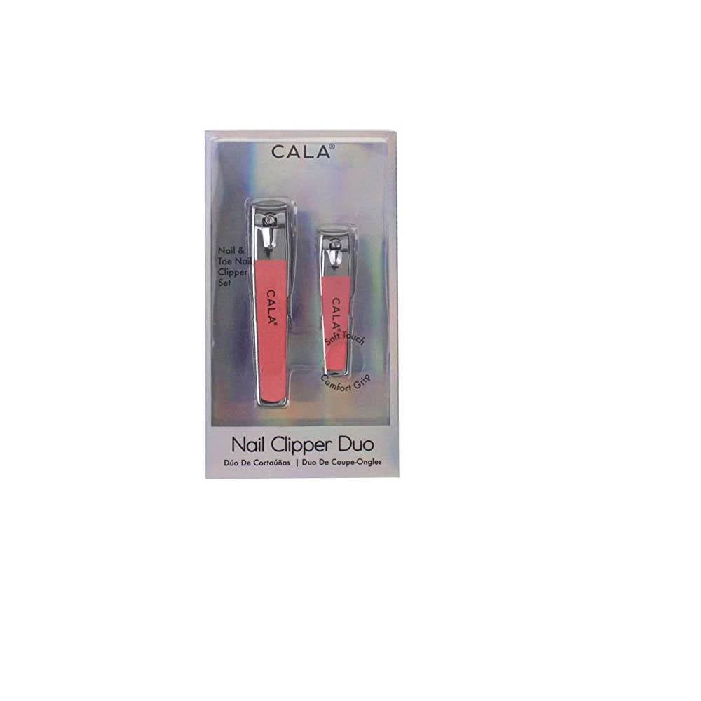 Soft touch coral nail clipper duo