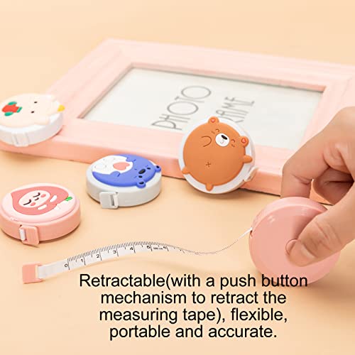 8 Pack Tape Measure Retractable, Mini Measuring Tape, 60-Inch 1.5 Meter Soft Body Tailor Sewing Measuring Ruler,Cute Craft Cloth Tape Measure Ruler Business Gift for Kids Mother Knitting