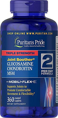 Glucosamine Chondroitin MSM, Dietary Supplement for Joint Health, 6 Month Supply, 360 Coated Tablets