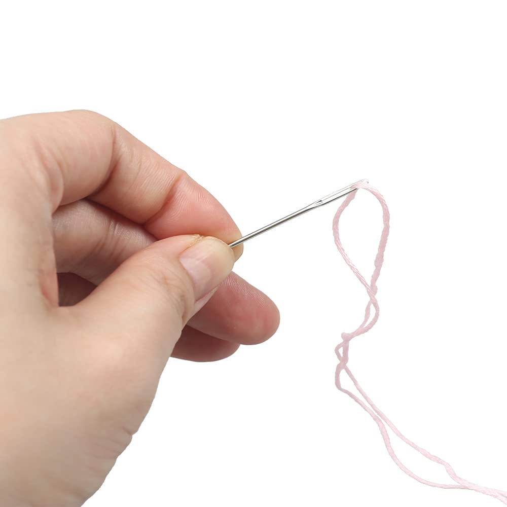 Large Eye Sewing Needles, Sewing Needles, Stainless Steel Embroidery Thread Needle, Handmade Yarn Knitting Needles Leather Needle (21 Pieces)