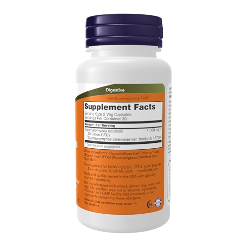 NOW Supplements, Saccharomyces Boulardii, 5 Billion CFU