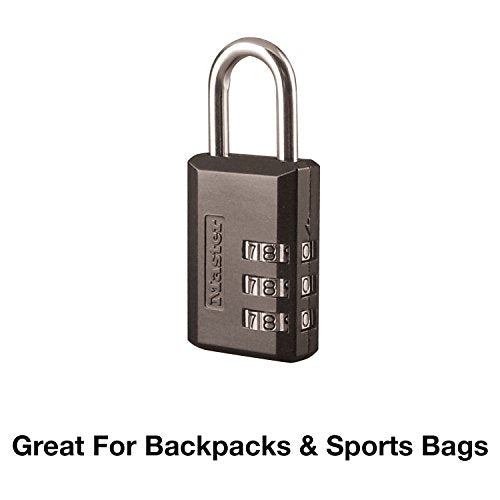 Black Combination Padlock, Indoor Gym Locker Lock with Customizable 3-digit Code for Luggage, Backpacks, Cabinets, 647D