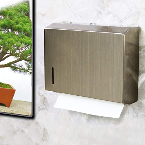 Antique Brass Bronze Dual Dispensing Paper Towel Holder Toilet Paper Dispenser Stainless Steel Wall Mount Bathroom Vintage Luxury Restroom Trifold Hand Tissue Napkin