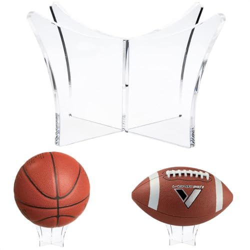 Acrylic Basketball Display Stand - Clear Display Stand Soccer Ball Holder Acrylic Stands for Display Basketball Stand Clear Acrylic Display Football Stand - Non-slip Basketball Holder Display Stands