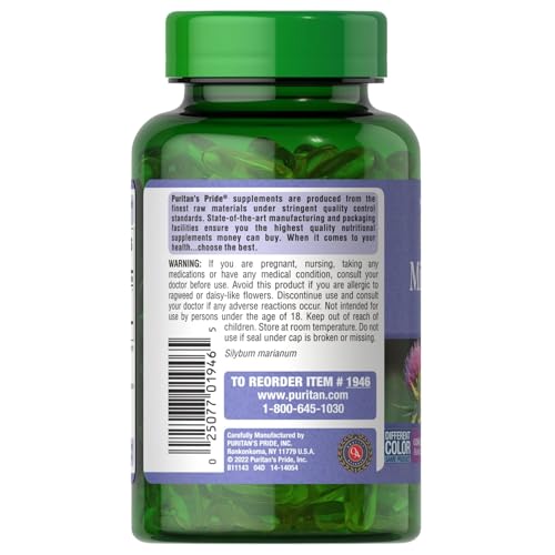 Puritan&#39;s Pride Milk Thistle 4:1 Extract 1000 M