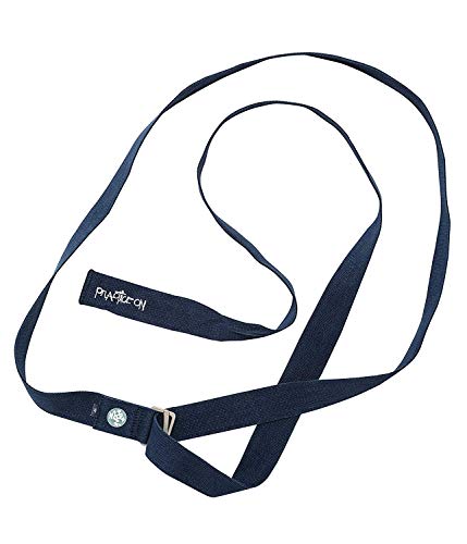 Align Yoga Strap - Lightweight Cotton, Secure, Slip Free Support, Midnight Blue, 1.75 Inch Wide, 8 Feet (244cm)