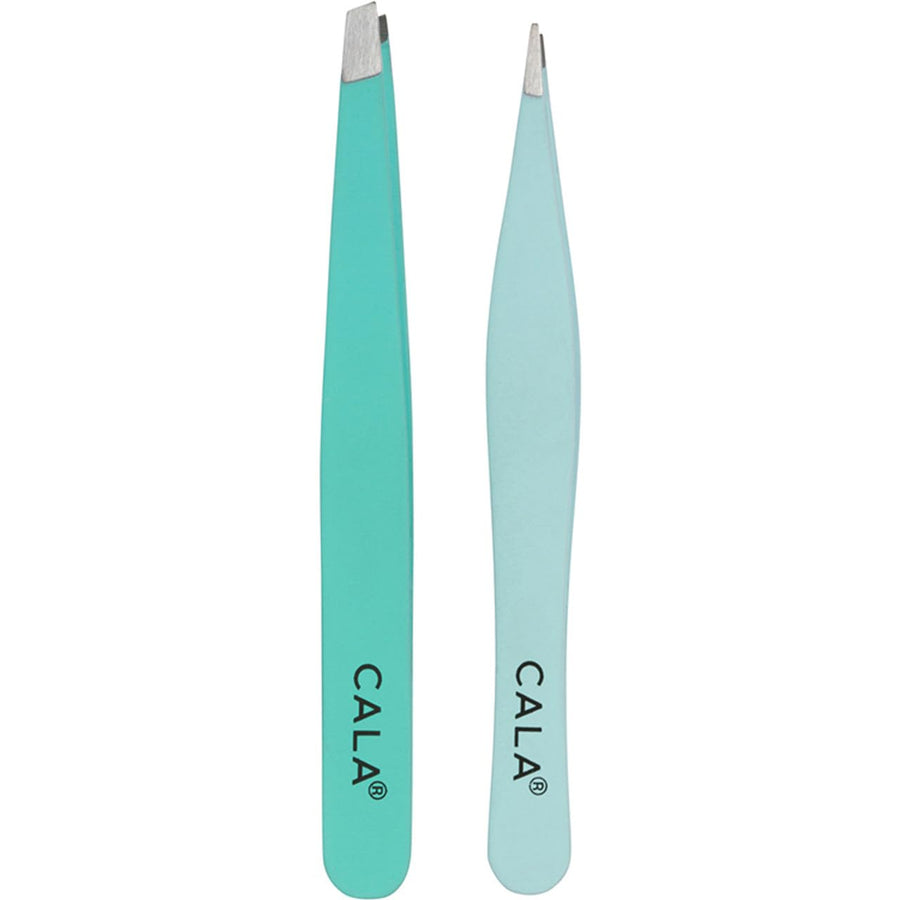 Soft touch mint tweezer duo