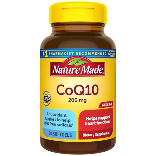 CoQ10 200mg, Dietary Supplement for Heart Health Support, 80 Softgels, 80 Day Supply