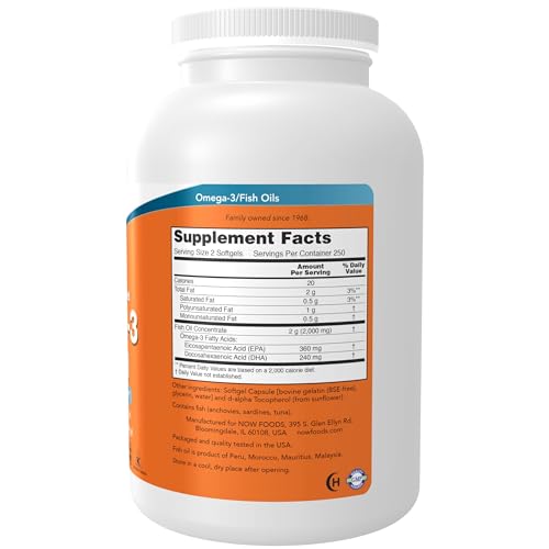 Supplements, Omega-3 180 EPA / 120 DHA, Molecularly Distilled, Cardiovascular Support*, 500 Softgels