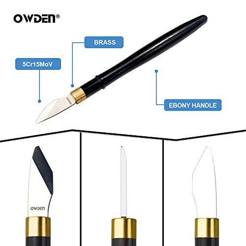 Professional Precision Knife, Hobby Knife,Leather craft scrapbooking sharp knife,Ebony Wood handle,Leather Paper Cloth cutting knife leather paper craft working tool,Craving knife.