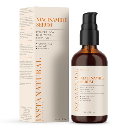 Niacinamide Face Serum, Hydrates, Soothes, Reduces Irritation, Redness, Lines, Wrinkles, and Other Signs of Aging, with Hyaluronic Acid and Vitamin E, 2 Fl Oz