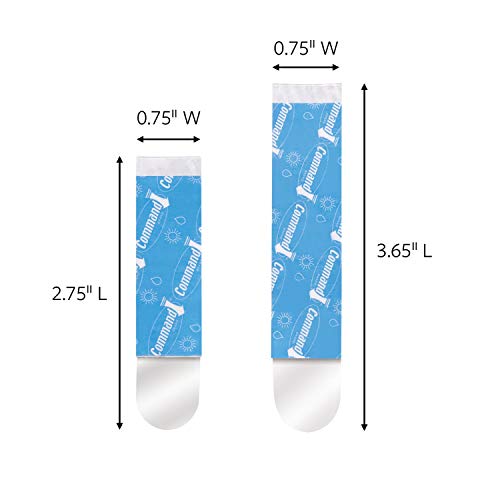 Outdoor Large &amp; Medium Clear Refill Strips, 2 Large and 2 Medium Weather Resistant Strips, Damage Free Hanging Wall Adhesive Strips to Re-hang Hooks for Christmas Decorations