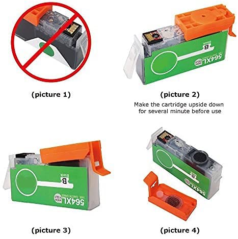 Compatible Ink Cartridge Replacement for HP 564 564XL for HP Photosmart 7510 7520 7525 6520 5520 6510 5510 7515 B8550 C6380 Premium C309a C410a Officejet 4620 4622 Deskjet 3520 3521 3522 (5-Pack)