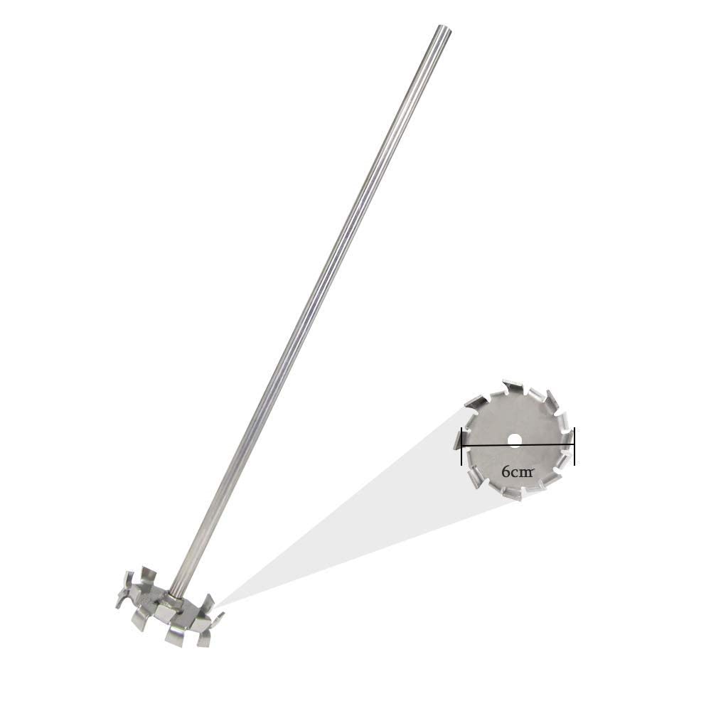 Dispersing Disc Dispersion Impeller Dispersing Machine Blade Paddle Impeller Stainless Steel 6cm Disc with 8X300mm Rod (2.36disc with 0.31X11.8Rod)