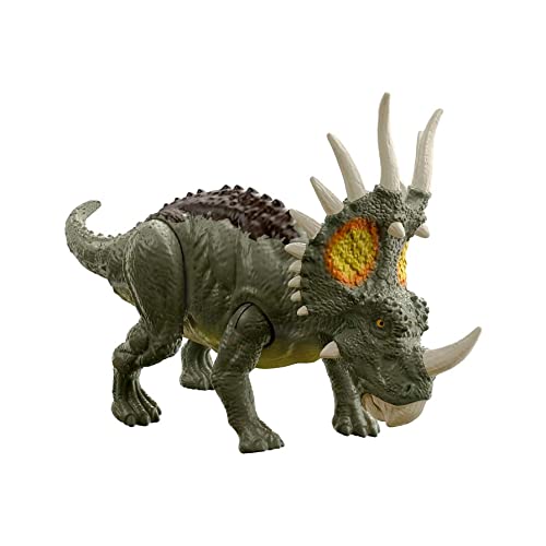 Jurassic World Fierce Force Styracosaurus Camp Cretaceous Authentic Dinosaur Strike Motion Action Figure, Movable Joints, Gift 3 Years &amp; Older
