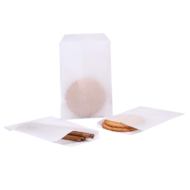 Flat Glassine Waxed Paper Treat Bags 4x6 Semi-Transpare