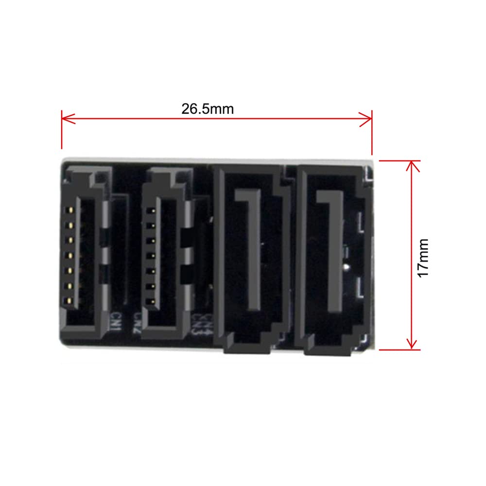 NFHK Dual SATA 7Pin Female to 7Pin Male 360 Degree Angl