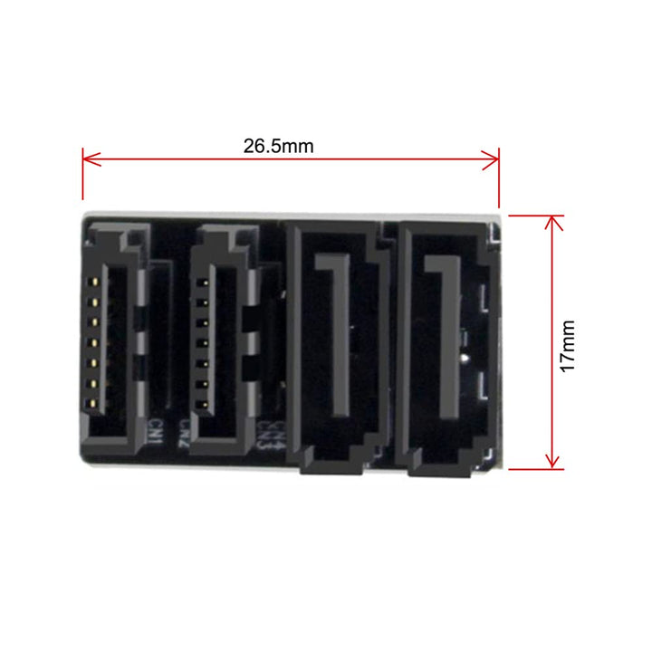 NFHK Dual SATA 7Pin Female to 7Pin Male 360 Degree Angl