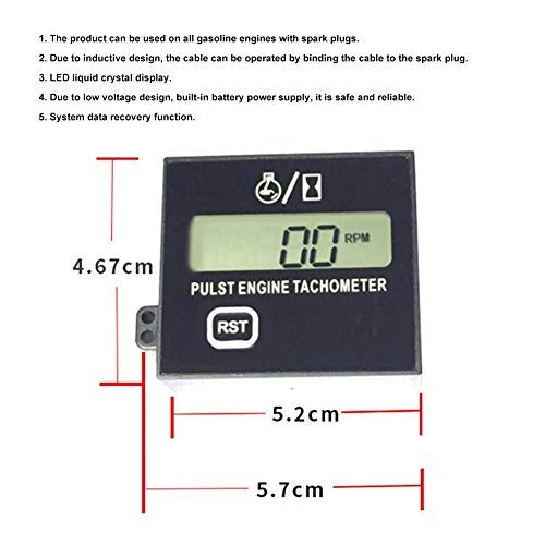 MASO Car Spark Plugs Engine Digital Tach Meter, Motorcy