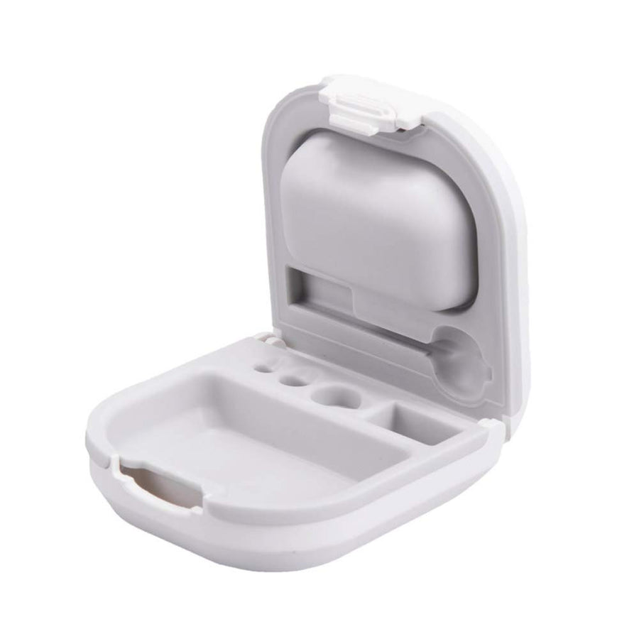 Hearing Aid Case Hard Storage Box with Battery Holder a