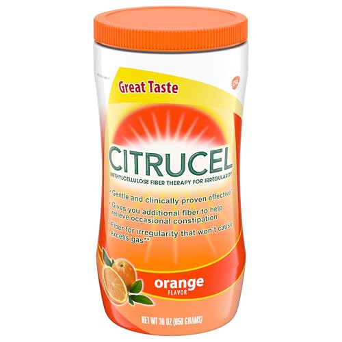 Citrucel Powder Orange Flavor Fiber Therapy for Occasional Constipation Relief, 30 ounce