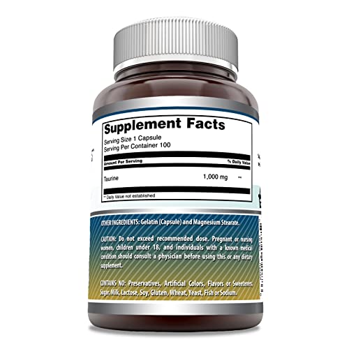 Amazing Formulas Taurine Amino Acid Supplement | 1000 M