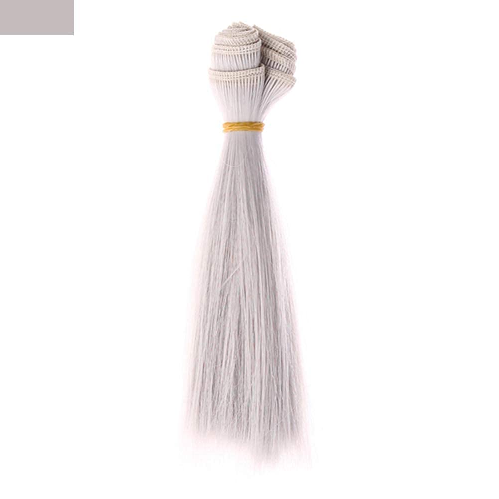 16PCs/pack Length 15cm, Horizontal Length 100cm Doll Accessories Straight Synthetic Fiber Wig Hair For Doll Wigs High-temperature Wire 16 colors (style 1) 1 (style 1 Straight hair)