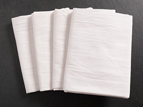 Flour Sack Kitchen Towels, White, Set of 4, 100% Cotton