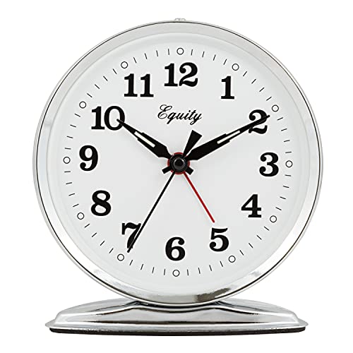 Equity 24014 Wind-Up Loud Bell Metal Alarm Clock Pack of 1 Silver