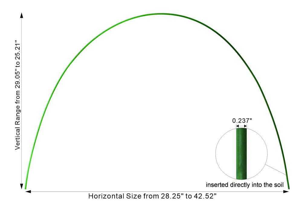 Greenhouse Hoops Hoop House Greenhouse Garden Hoops for Raised Beds Super Hoops Garden Tunnel Green House Hoops Garden Hoops and Netting Grow Tunnel Rowtunnel Fiberglass 5.9ft 6pack ONE Piece Design