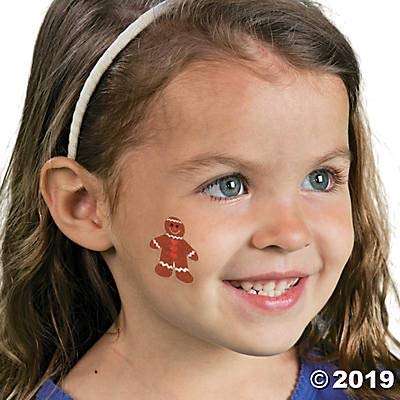 72 Christmas Holiday Glitter Temporary Tattoos
