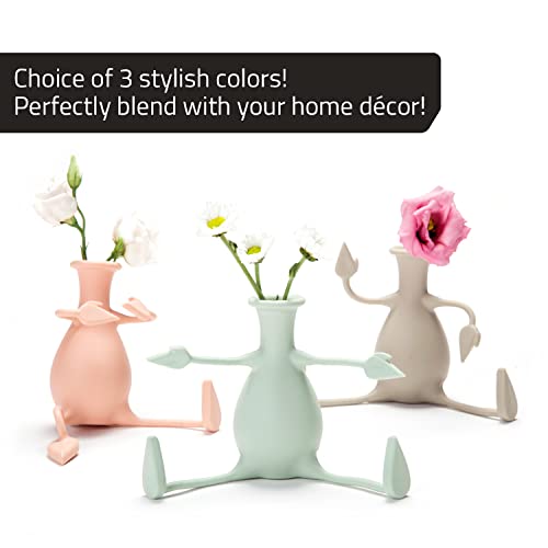 Florino – Friendly Flower Vase Modern Home Décor Vase for Flowers Unique Gifts by Peleg Design (Mint)